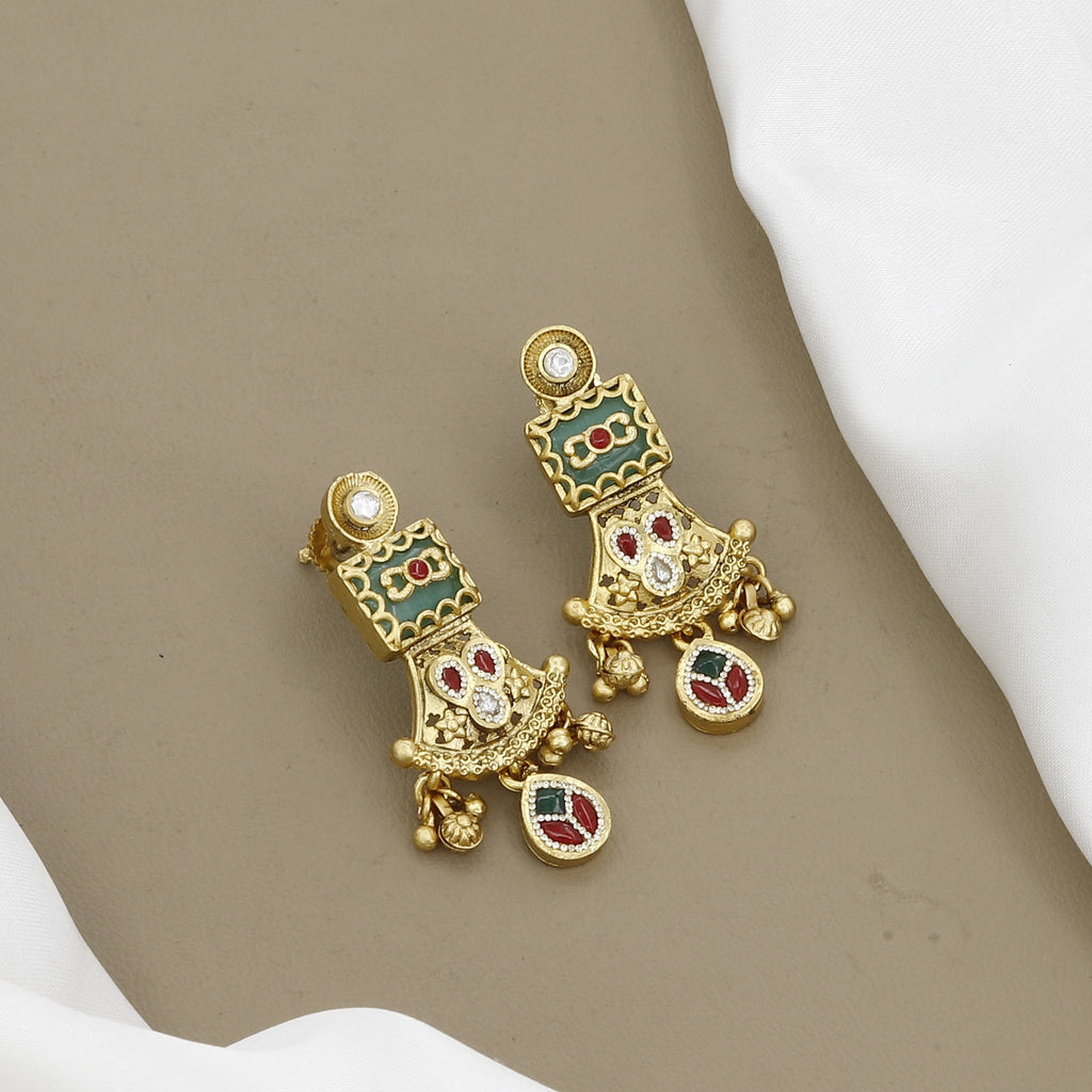 Antique Gold-Plated Peacock Motif Mangalsutra Set