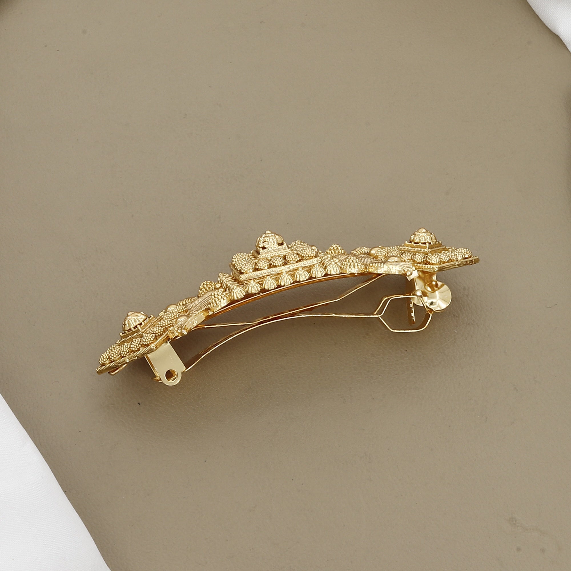 Antique Gold South Indian Jadatirami and Temple Work Hair Clips