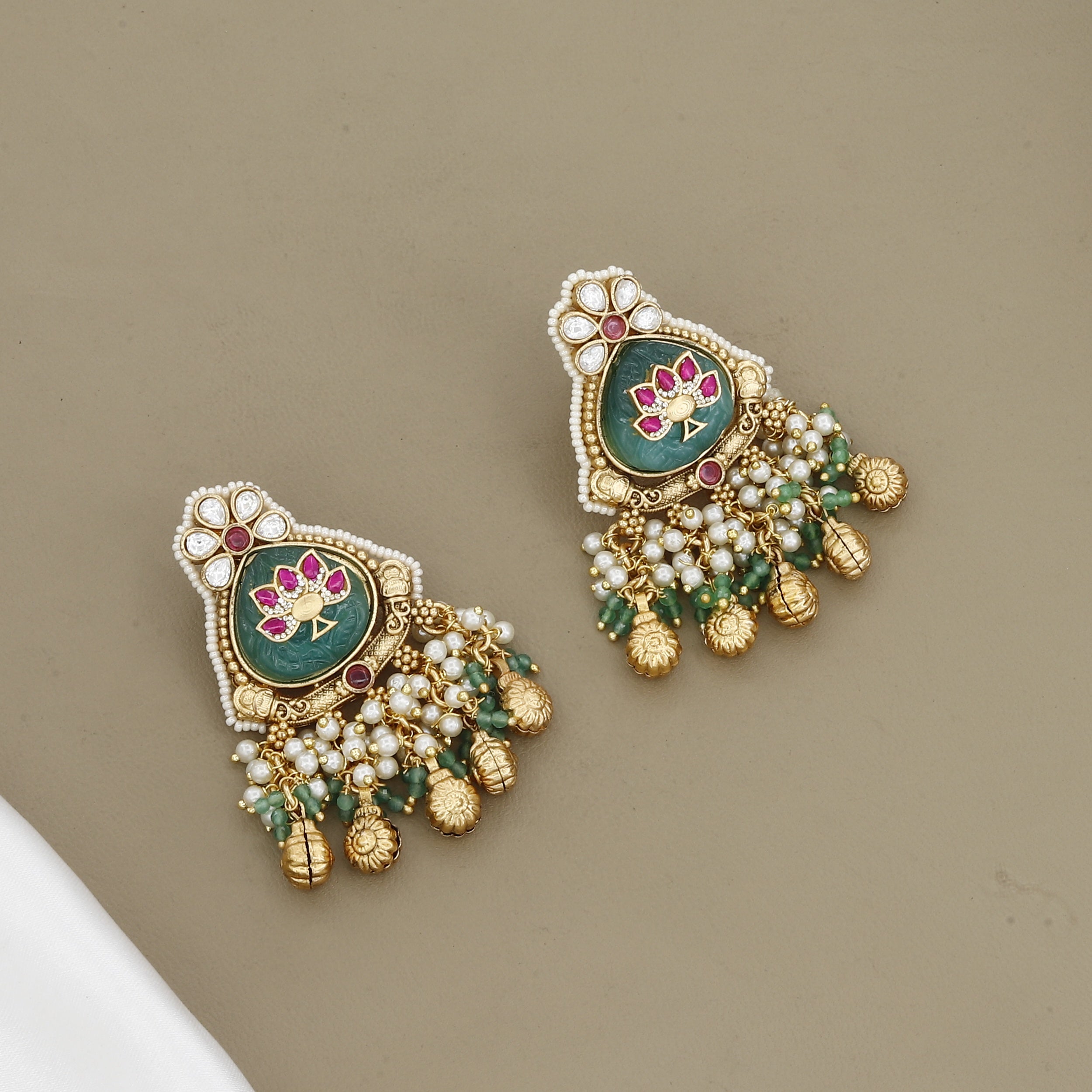 Regal Heritage Emerald & Ruby Temple Jewelry Set