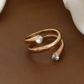 Rosegold-Tone Double Spiral Wrap Ring