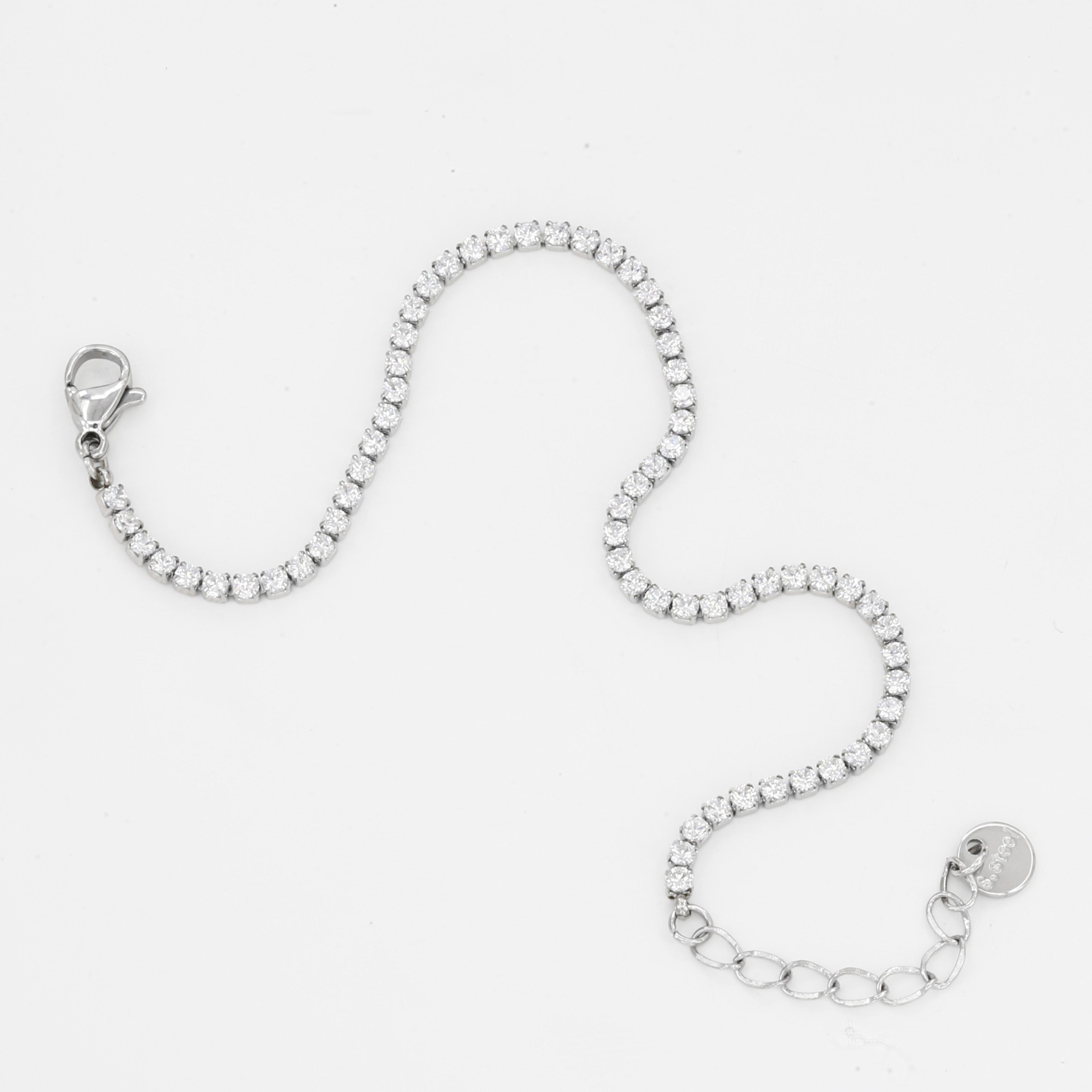 Classic Silver Tone Adjustable Tennis Bracelet