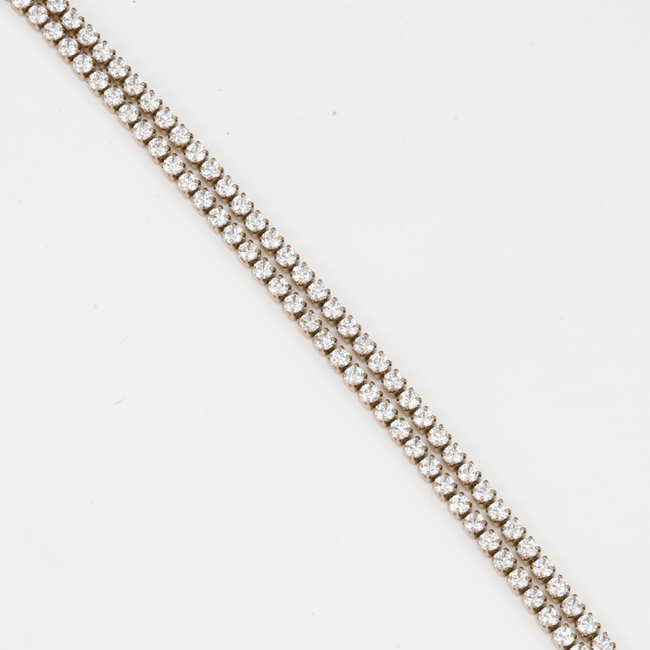 Elegant Double Strand CZ Tennis Bracelet in Gold