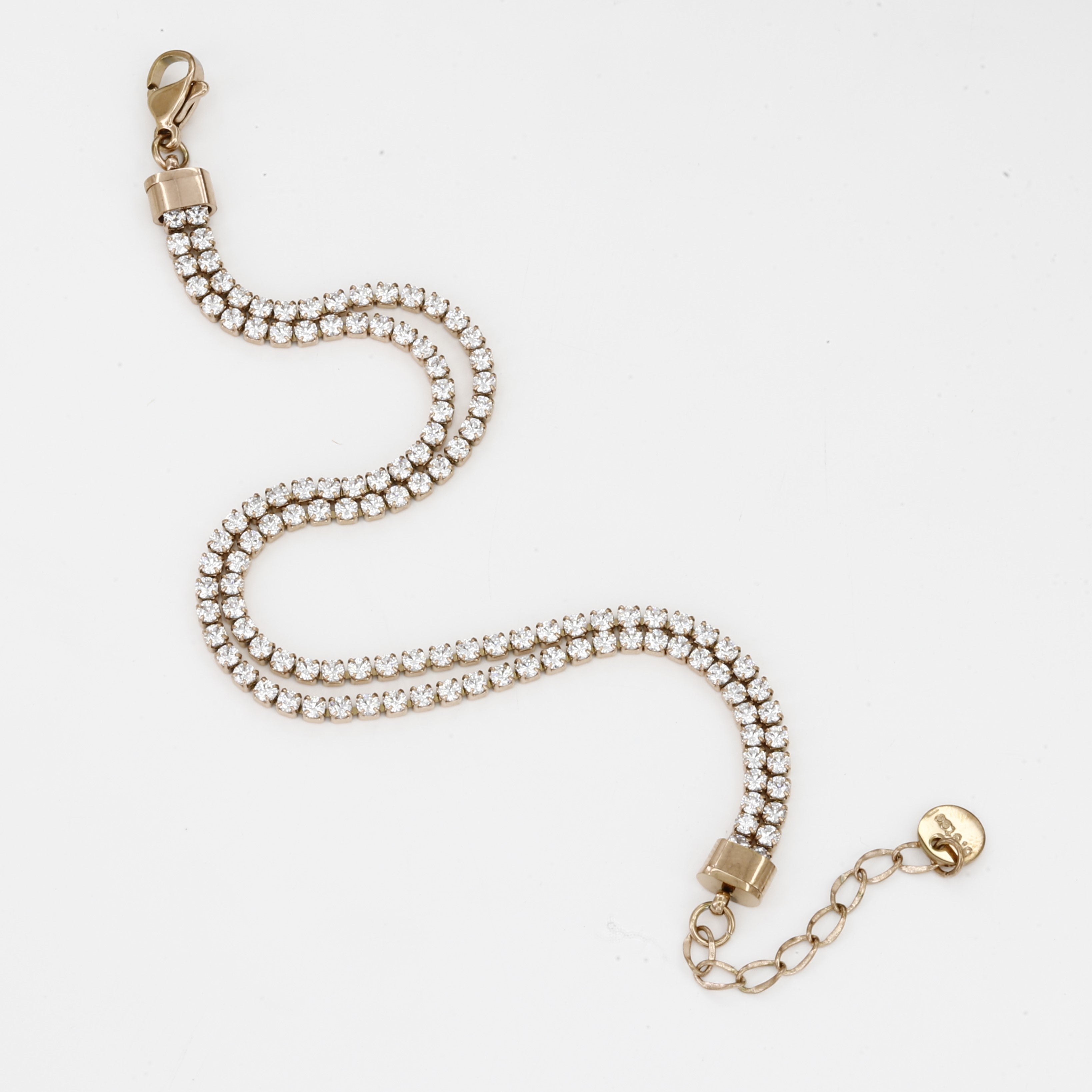 Elegant Double Strand CZ Tennis Bracelet in Gold