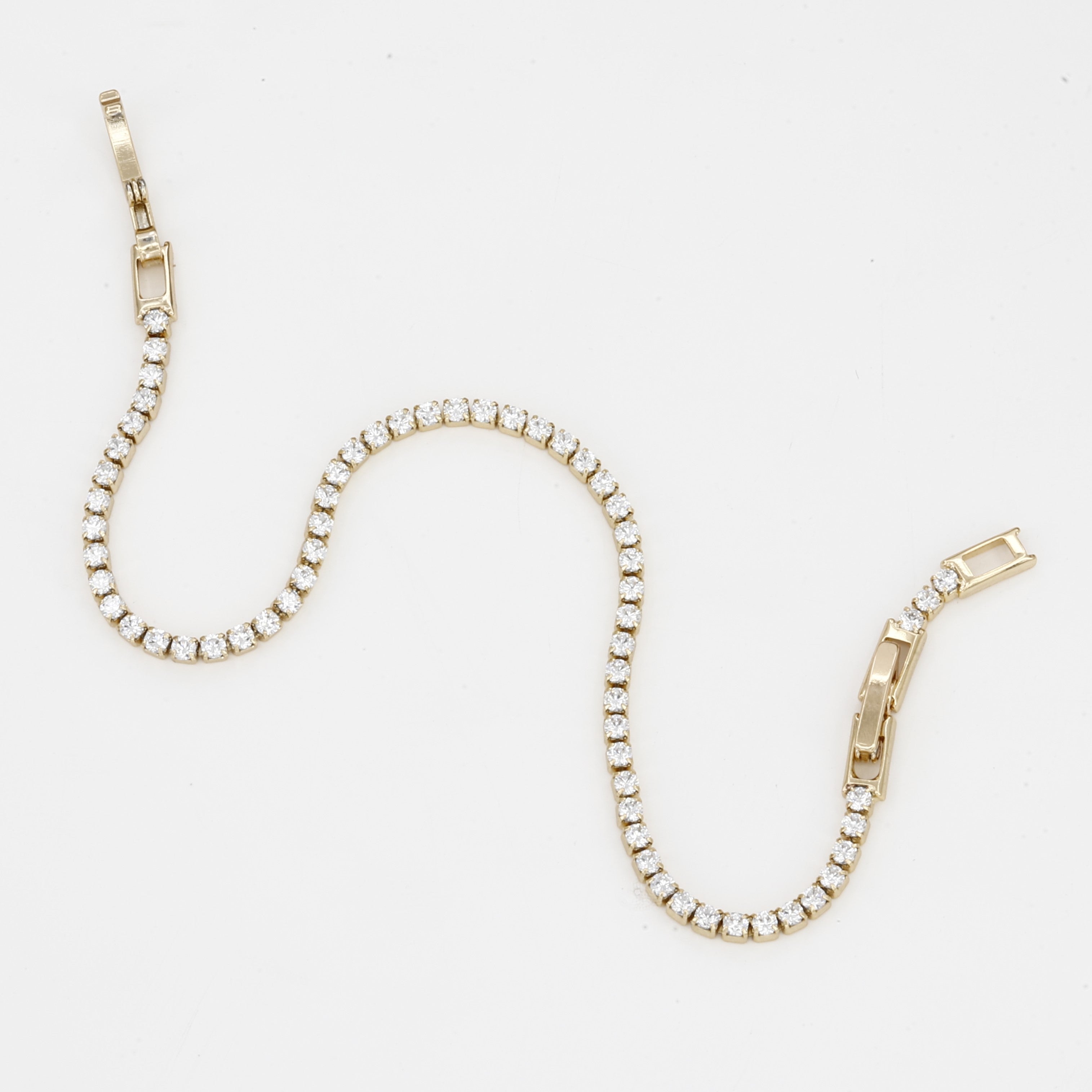 Sparkling Gold Plated Rhinestone Tennis Bracelet