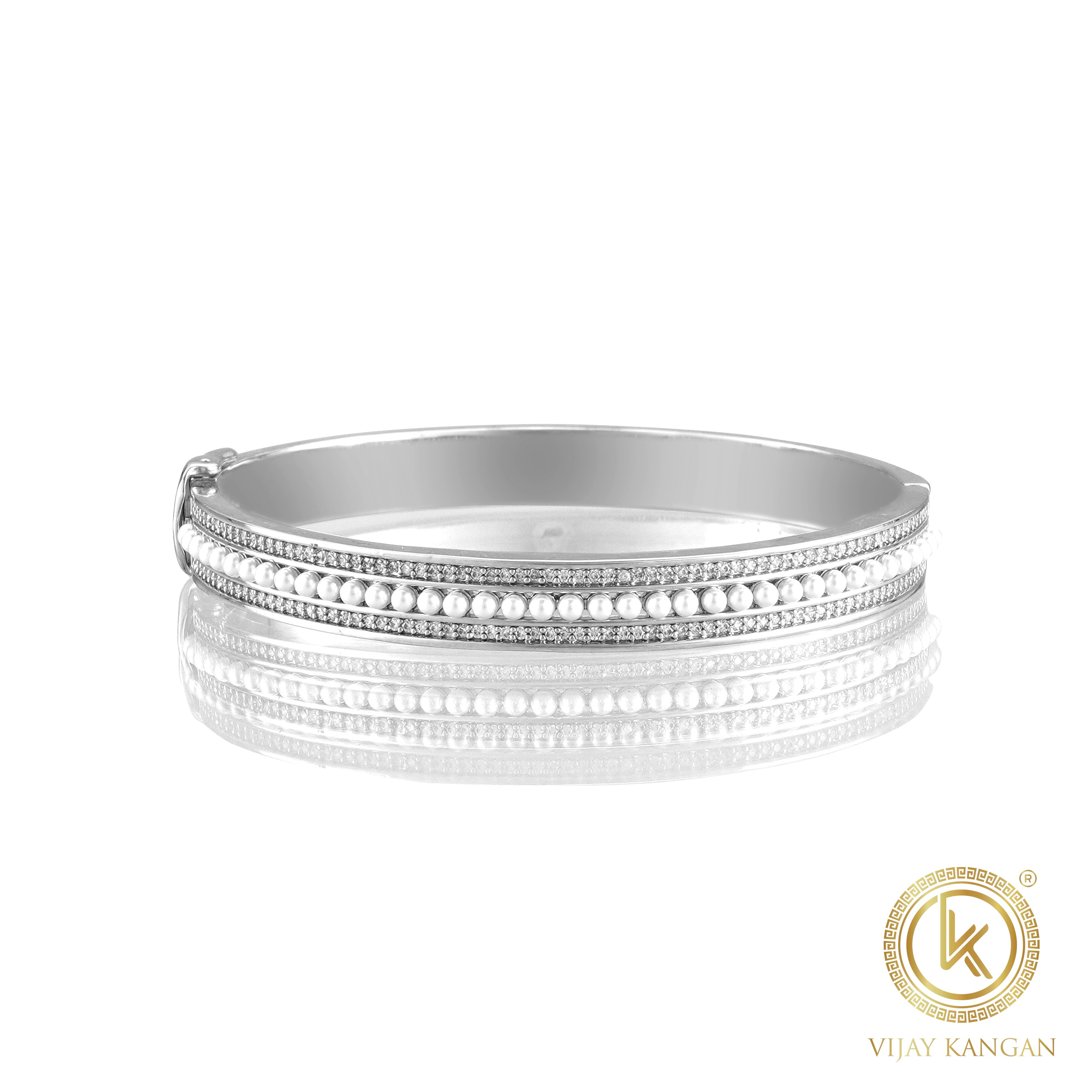 18k American Diamond Silver Polish Kada