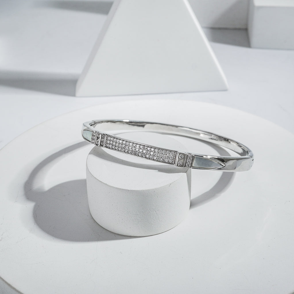 18k Mini American Diamond Silver Polish Kada