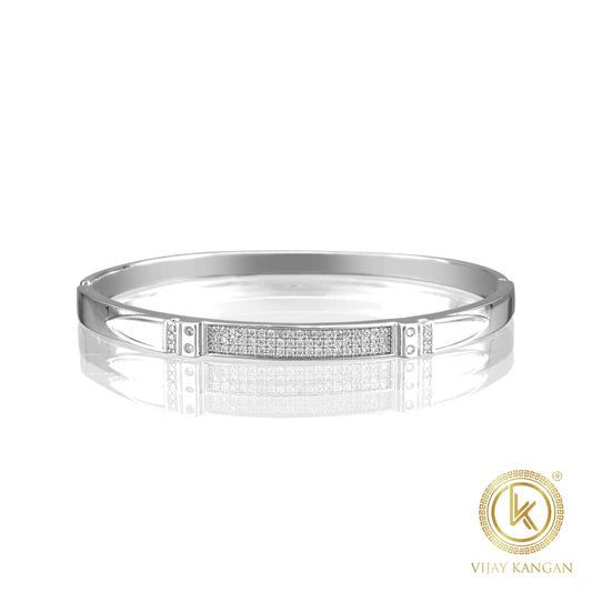 18k Mini American Diamond Silver Polish Kada