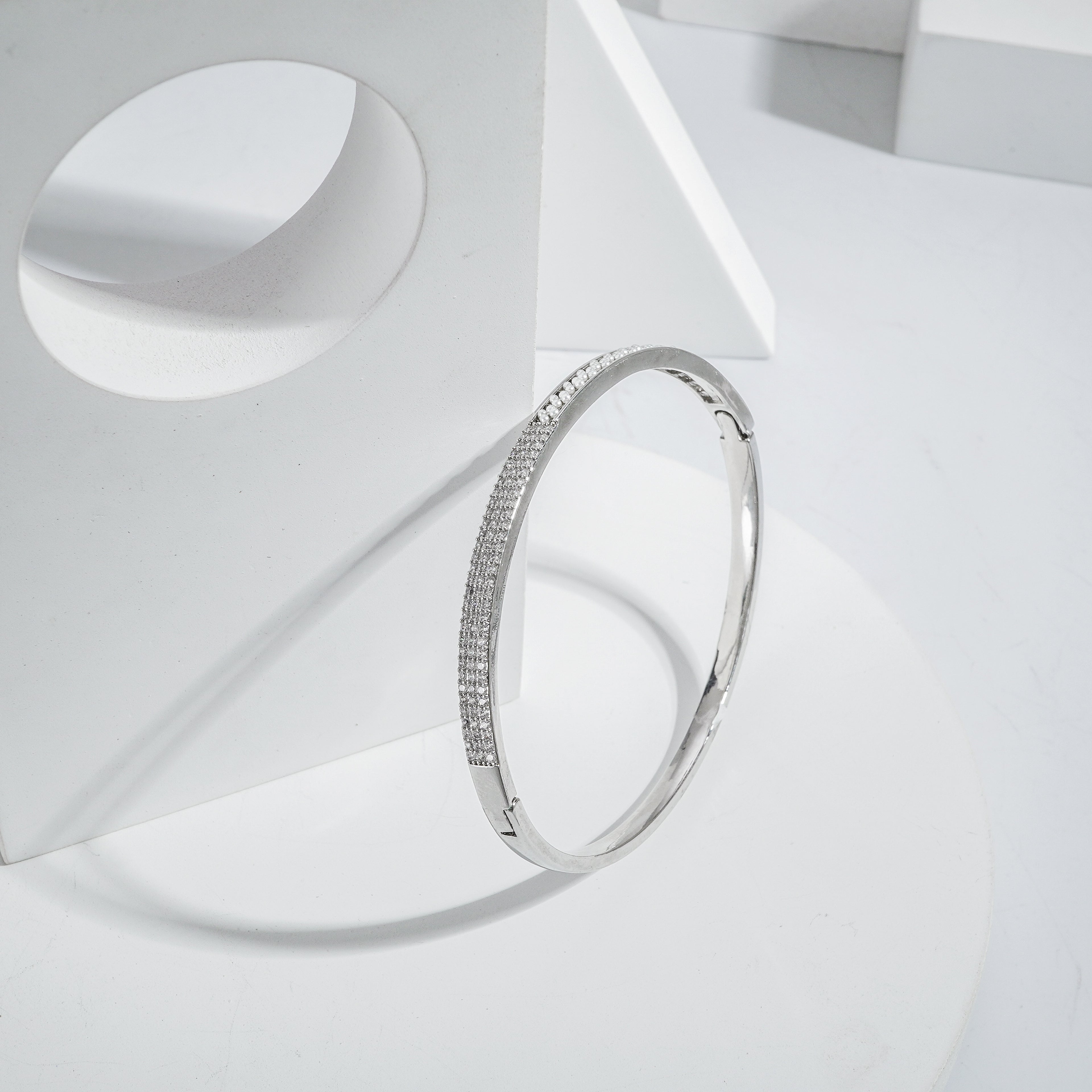 18k Mini Silver Polish Party Wear Slim Kada