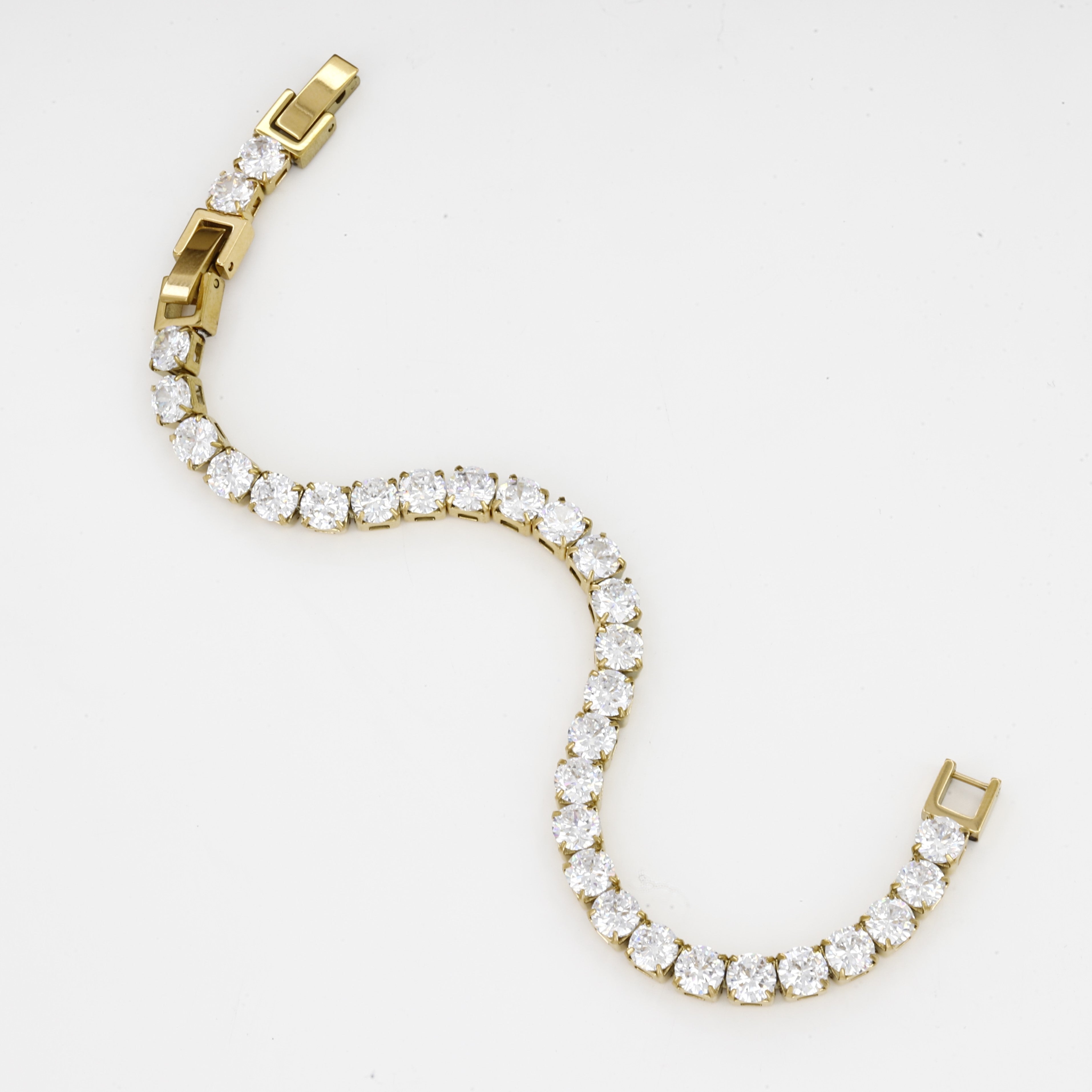 Elegant Gold Crystal Tennis Bracelet