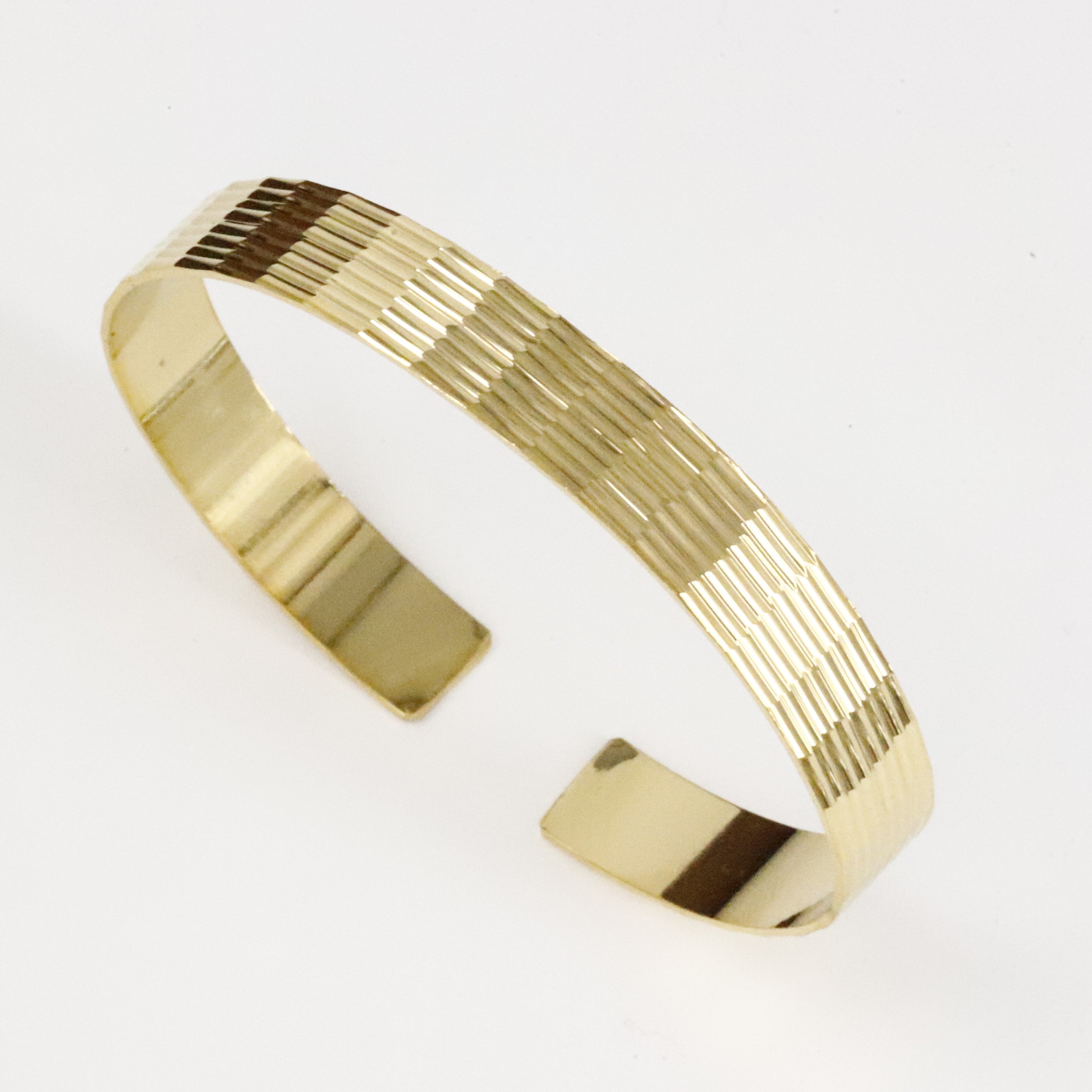 Premium Gold Textured Open Cuff Kada for Men