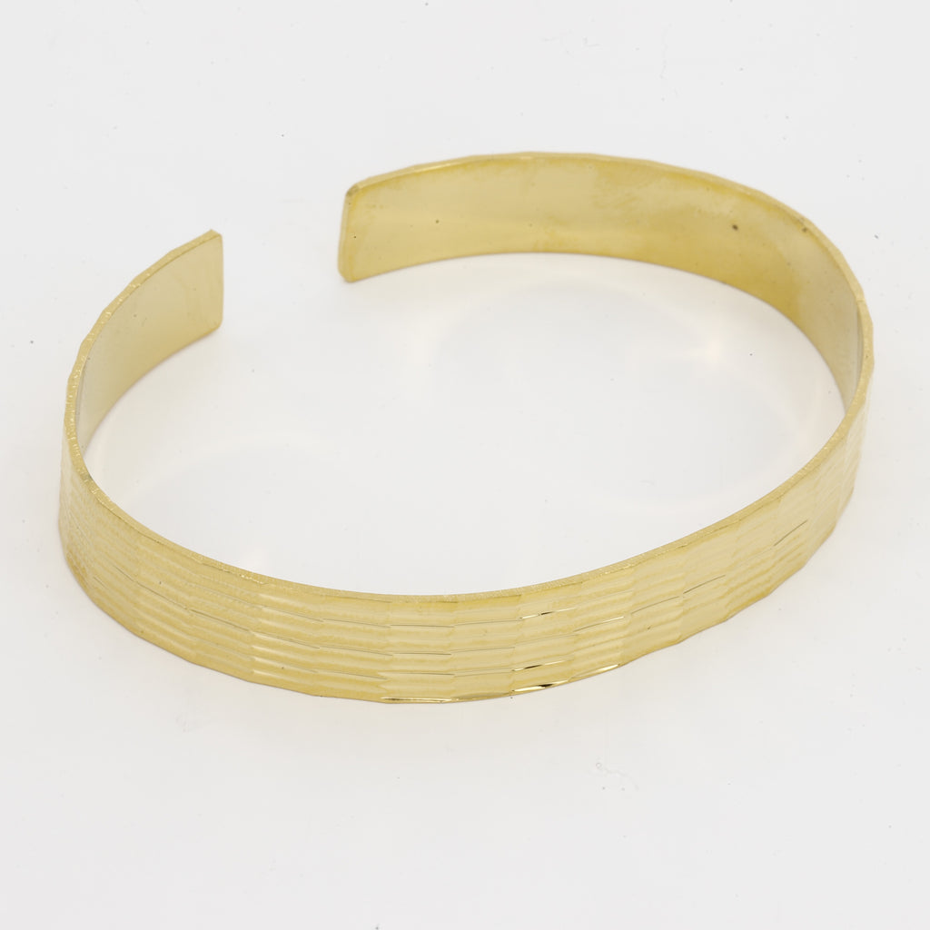 Premium Gold Textured Open Cuff Kada for Men