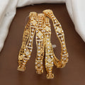 Designer Gold Plated American Diamond Bangles Set of 4