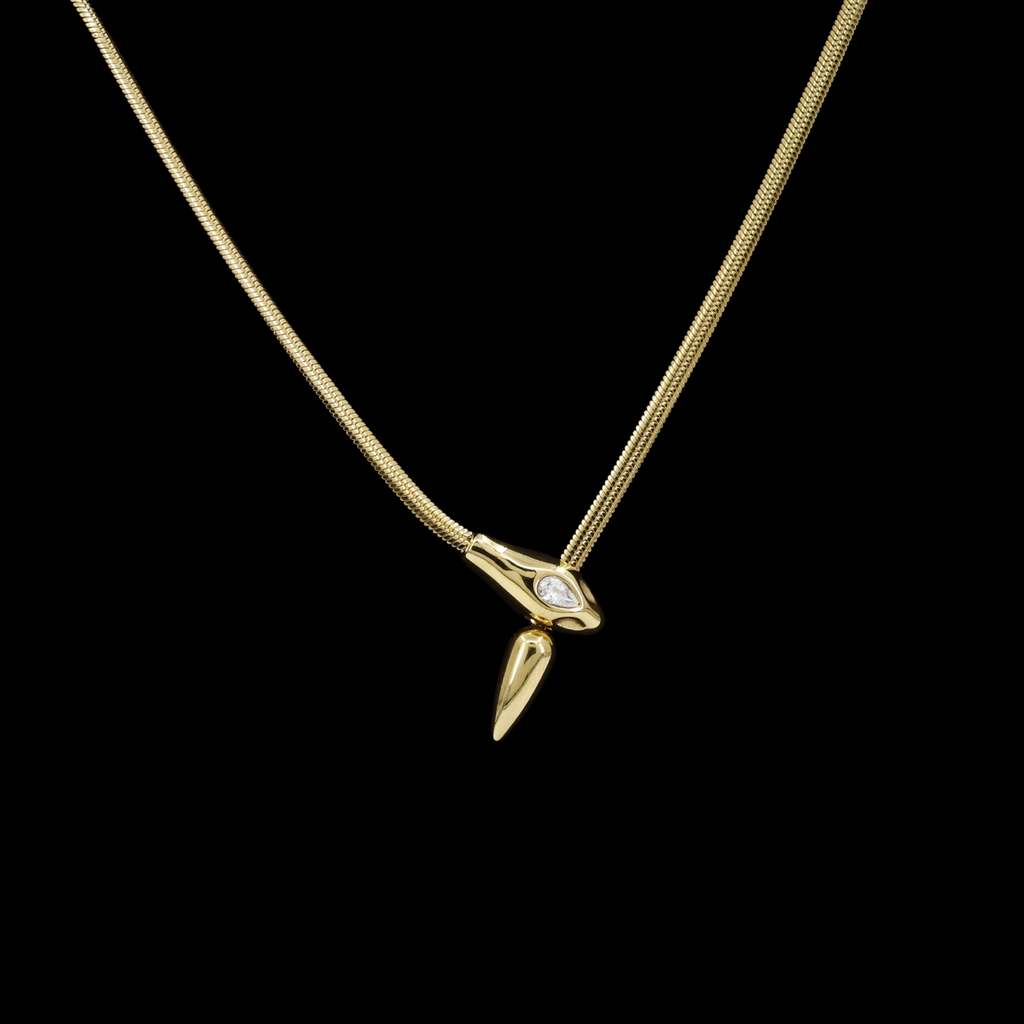 Serpent Pendant Women's Gold Snake Choker Necklace
