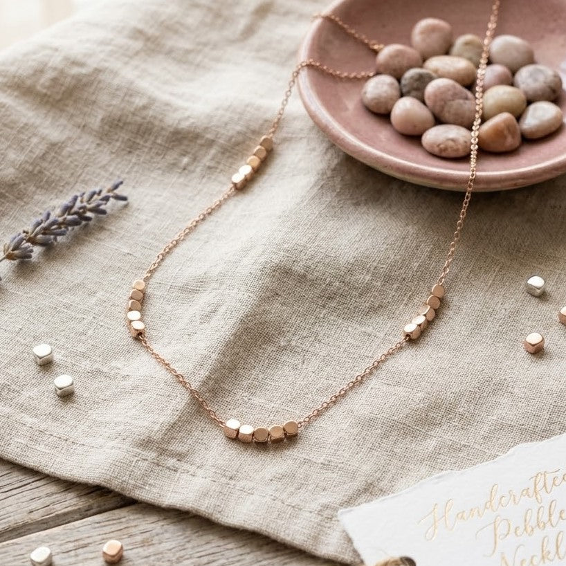 Everyday Minimalist Rose Gold Beaded Necklace