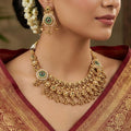 Elegant Ethnic Gold-Tone Necklace & Matching Earrings