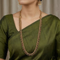 Ethnic South Indian Gold-Tone Haaram Necklace & Jhumka Set