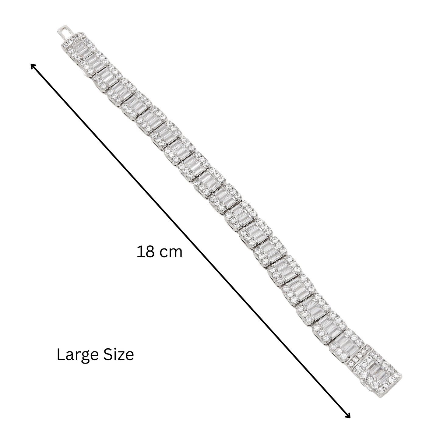 The Classic Silver Emerald Cut Diamond Tennis Bracelet