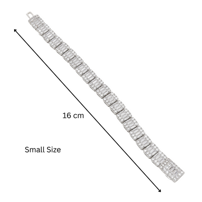 The Classic Silver Emerald Cut Diamond Tennis Bracelet
