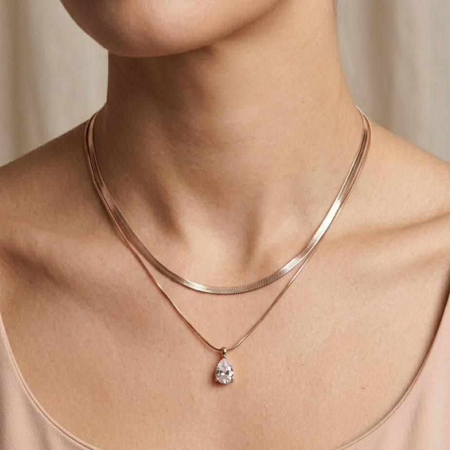 Minimalist Pre-Layered Snake Chain Necklace for Women