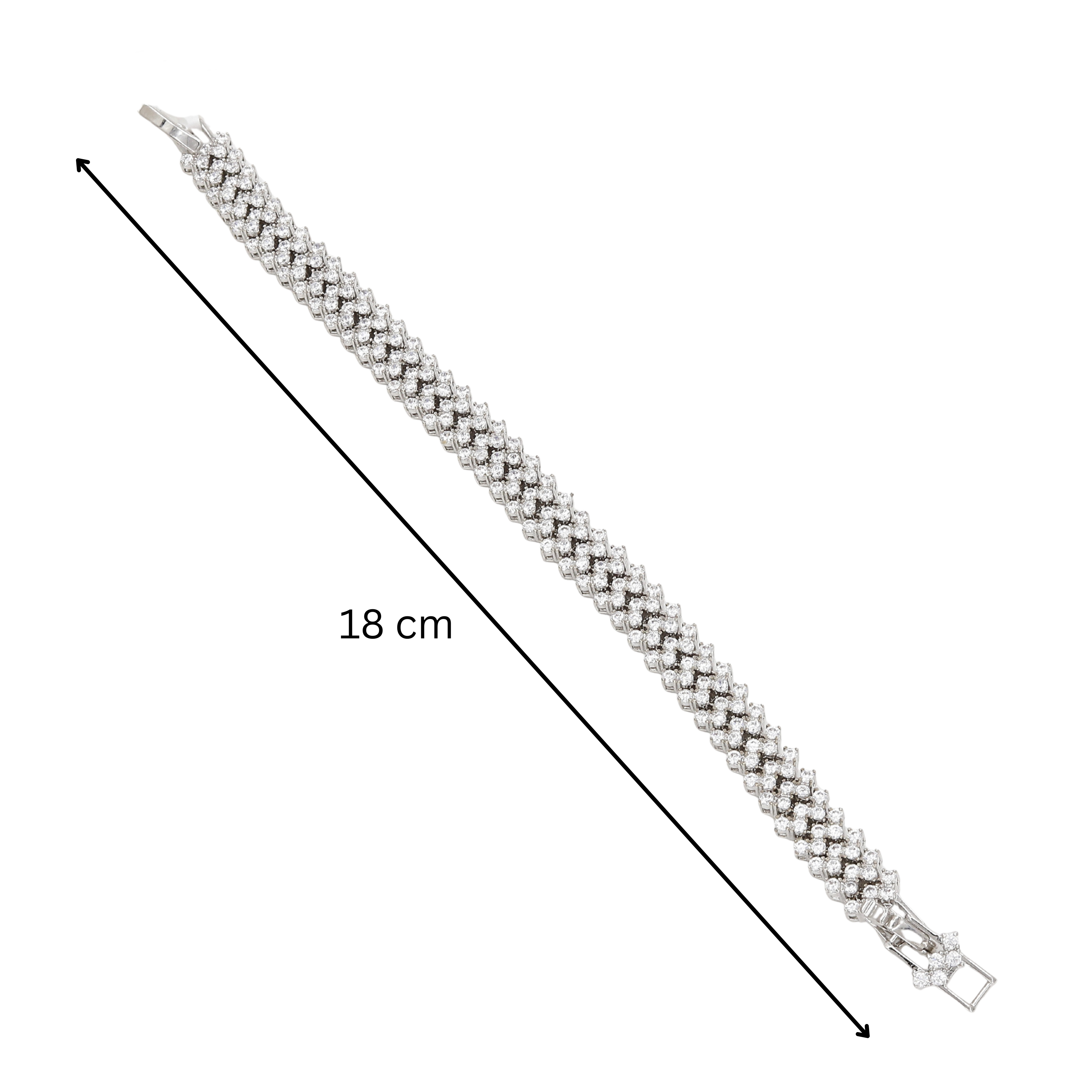 Silver Leaf Design CZ Bracelet