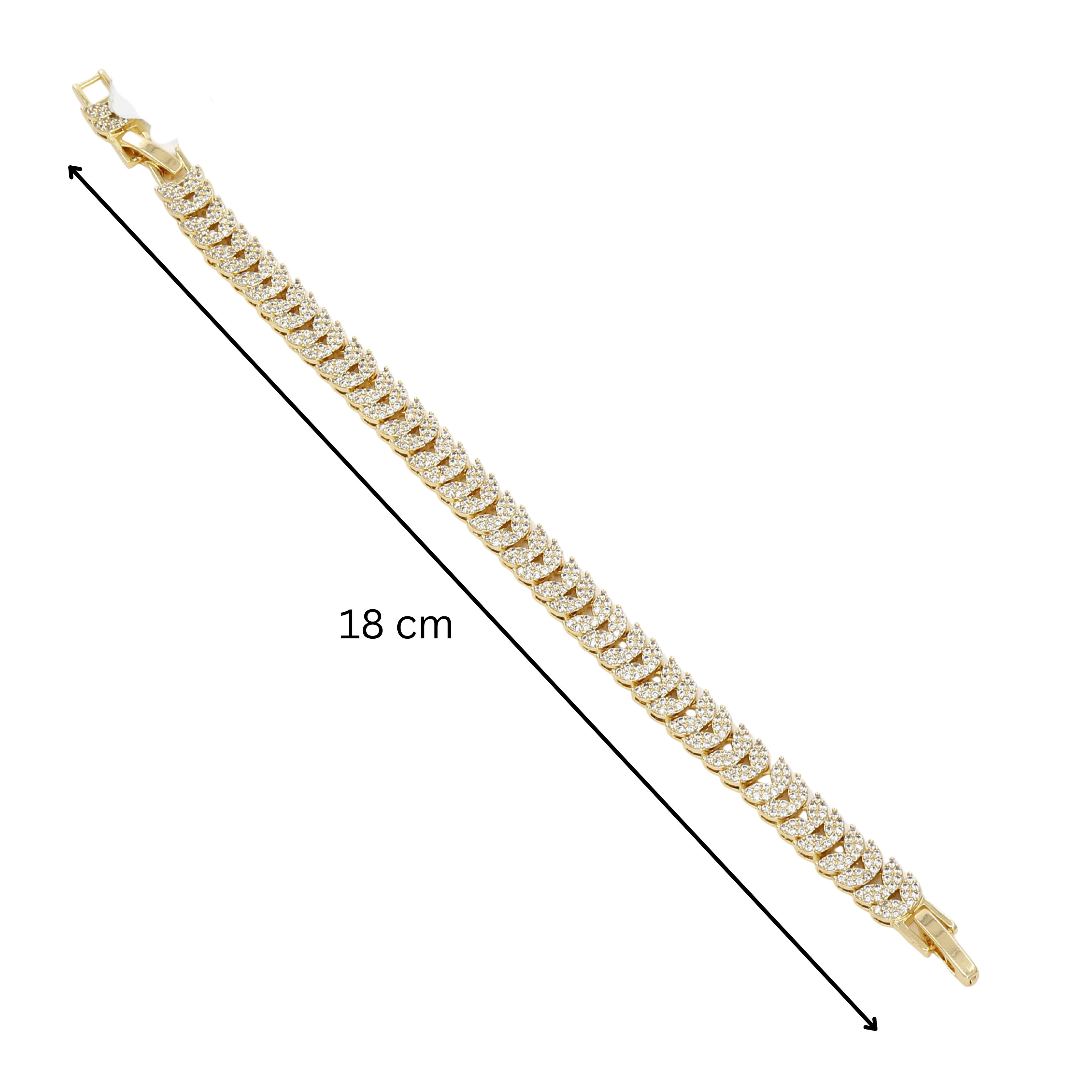 Gold Leaf Design Cubic Zirconia Tennis Bracelet
