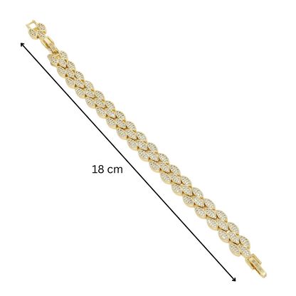 Wedding & Special Occasion CZ Leaf Bracelet