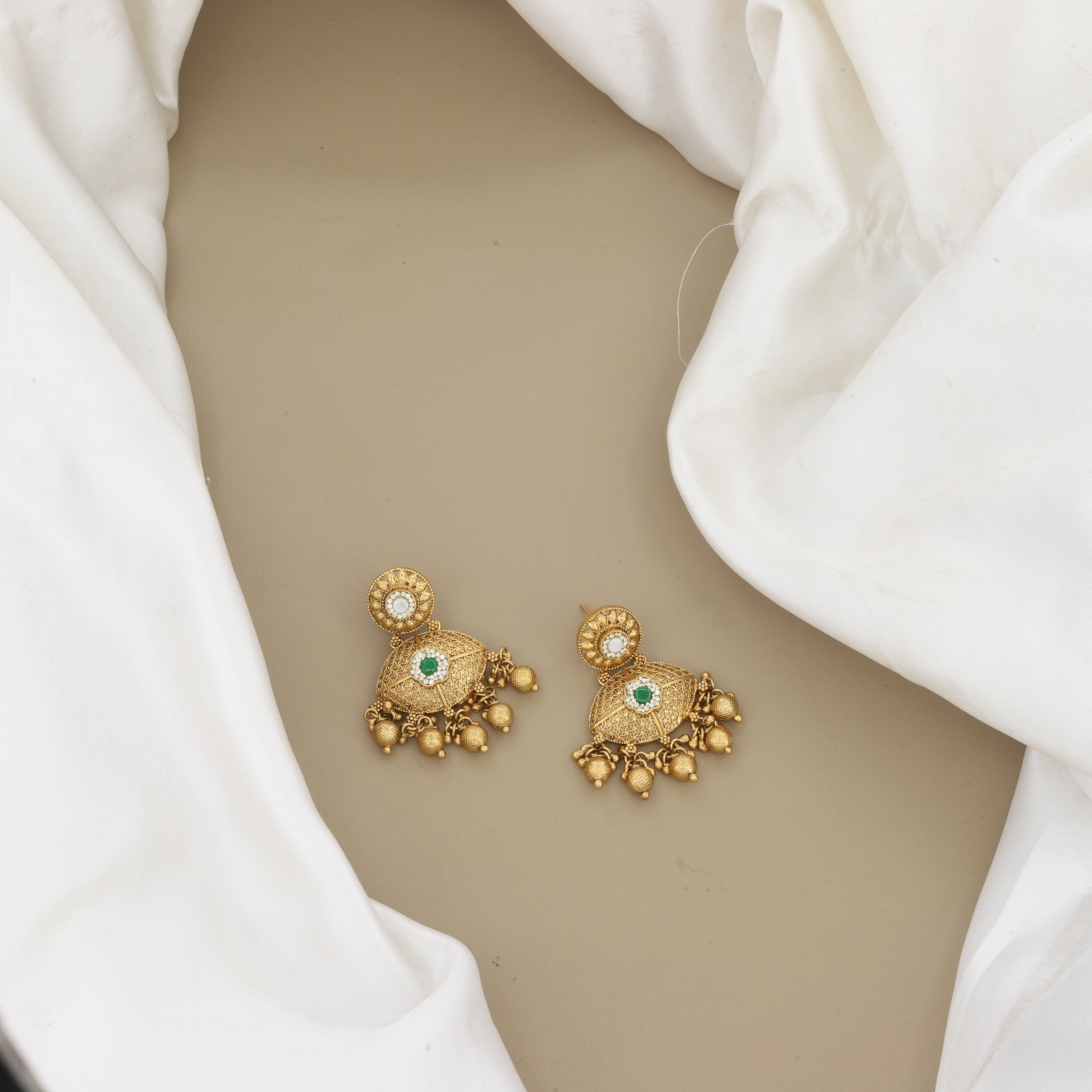 Traditional Gold-Plated Layered Kundan Necklace & Earrings
