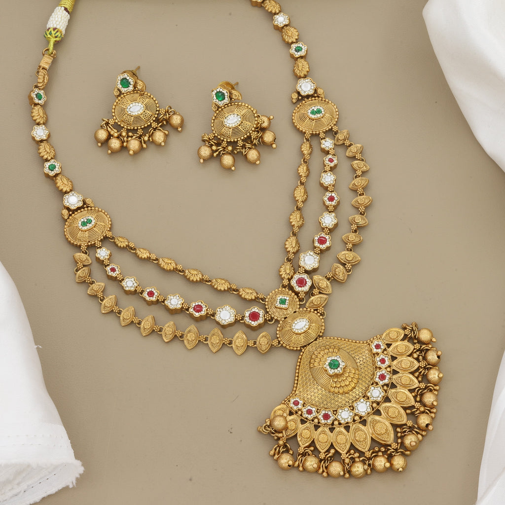 Antique Finish Layered Statement Necklace Set