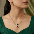 Delicate Gold Plated Mini Necklace Set with Pearls