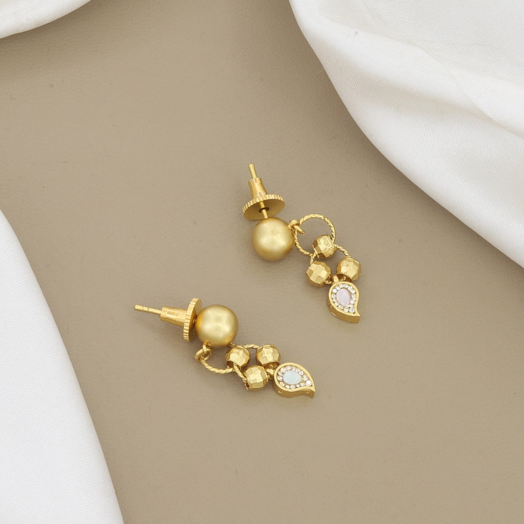 MIni Elegant Gold-Plated Teardrop Motif Necklace Set with Earrings