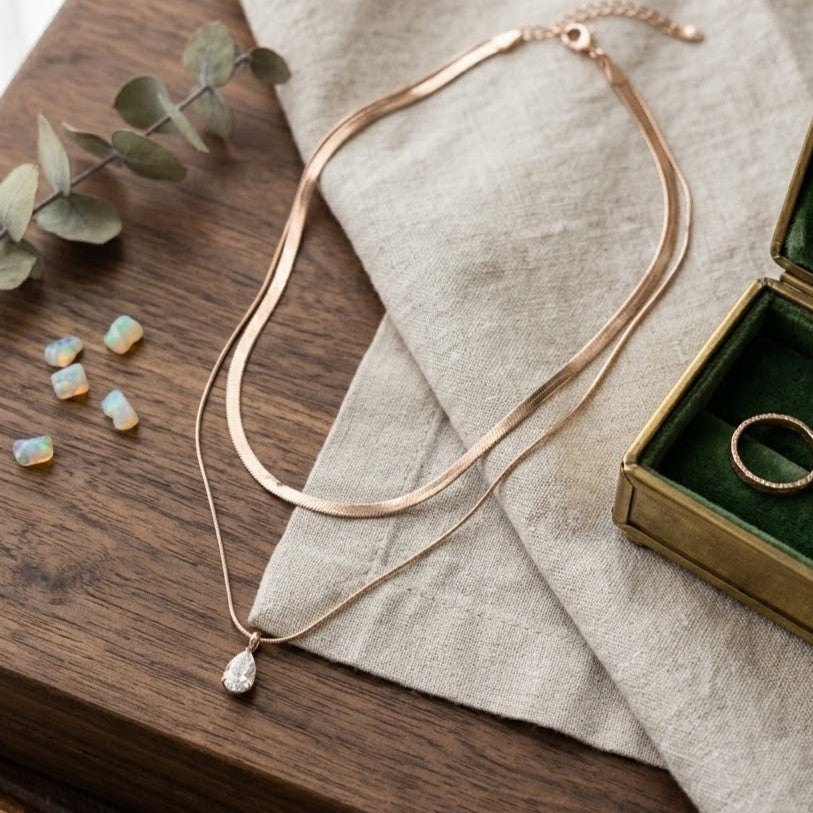 Minimalist Pre-Layered Snake Chain Necklace for Women