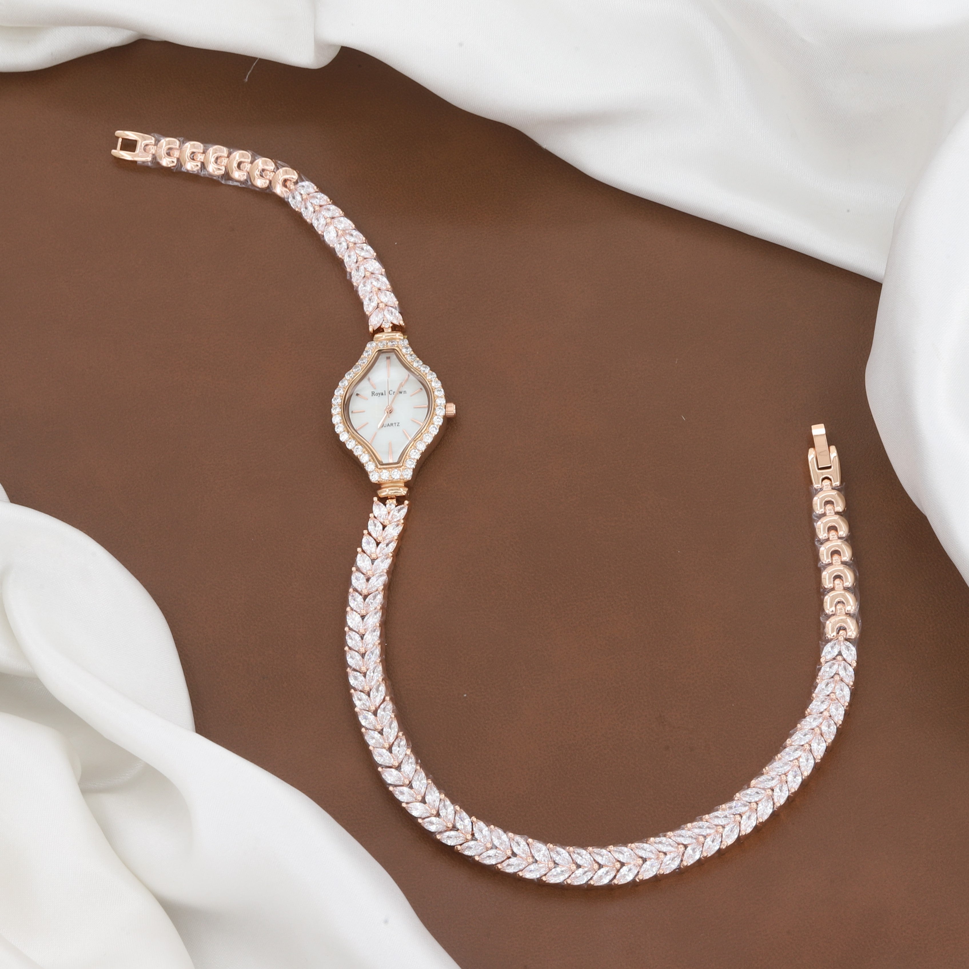 Elegant Women's Rose Gold Diamond Watch