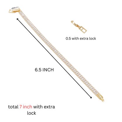 18k Plated Baguette CZ Tennis Bracelet