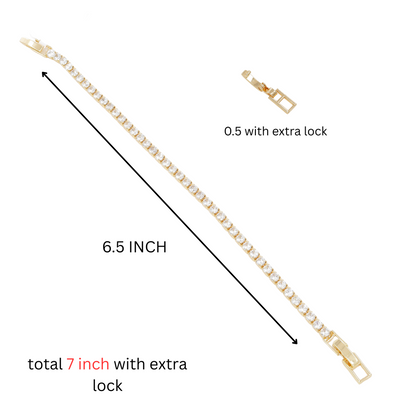 18k Plated CZ Classic Round Cut Tennis Bracelet