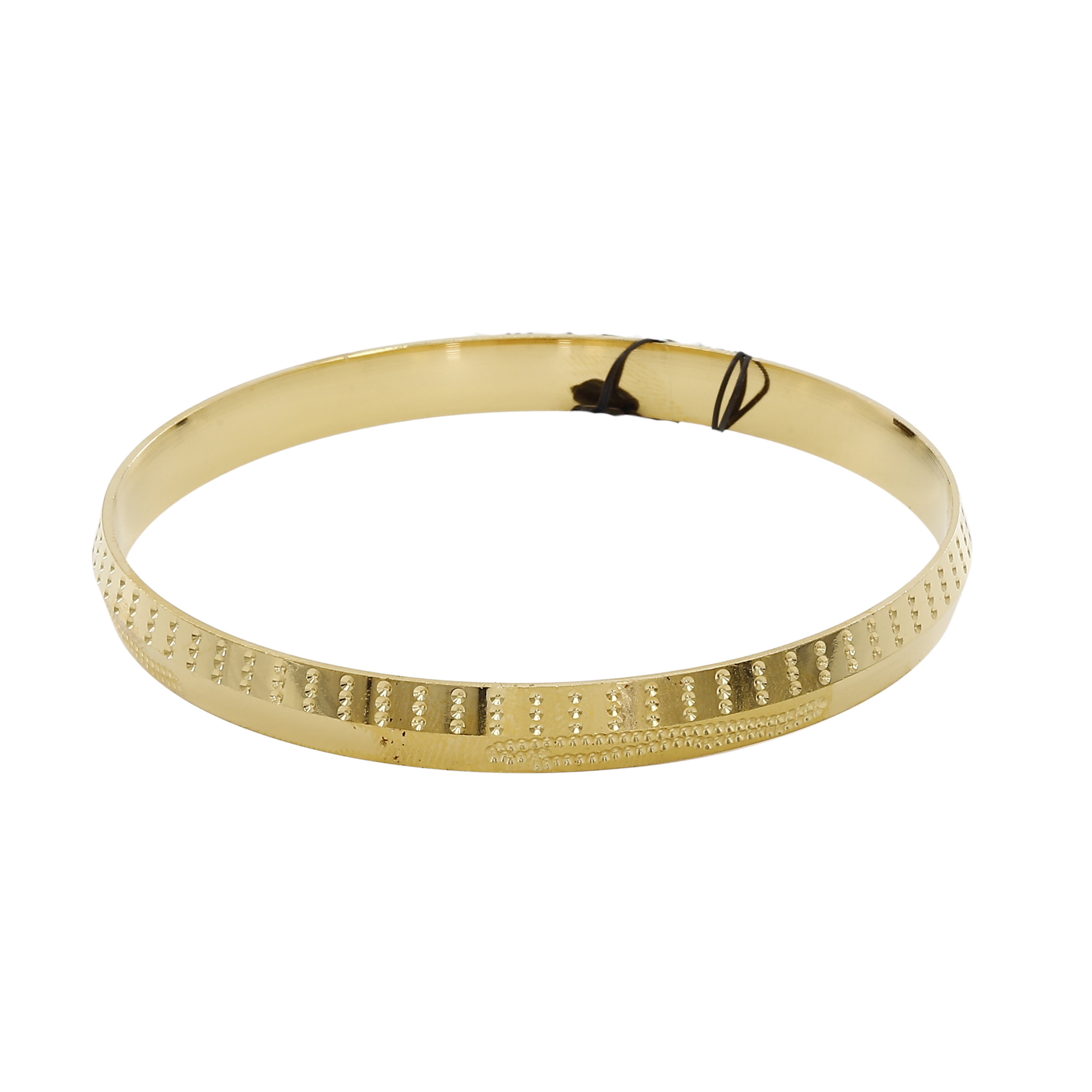 Gold Polished Dot Design Starling Panjabi (8mm) Kada(24gm)