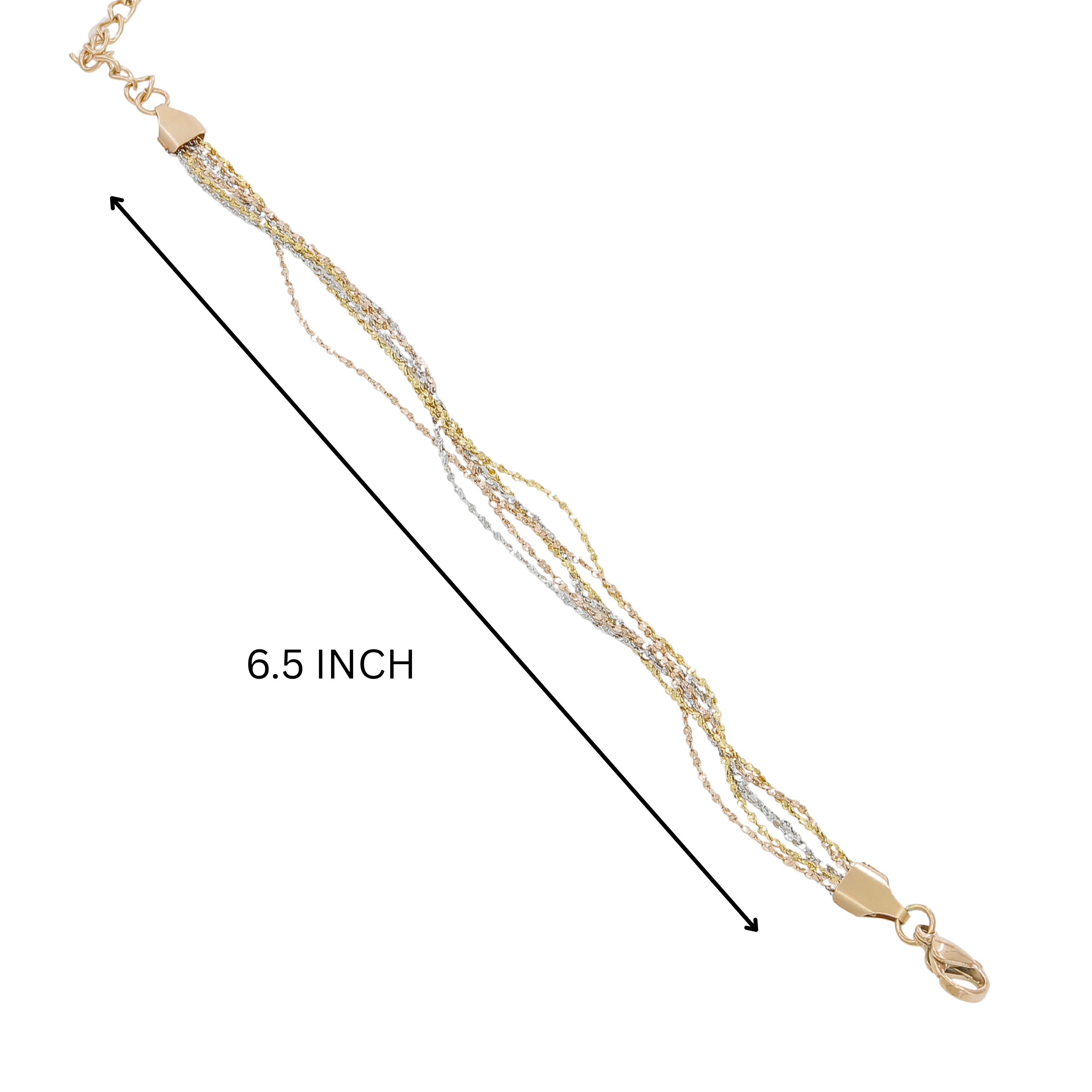 Delicate Layered Tri-Color Multi-Strand Bracelet