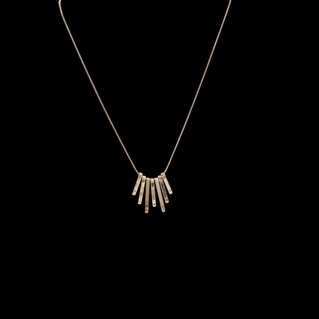 Modern Gold Geometric Bar Fringe Necklace