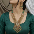 Antique Ruby and Emerald Long Necklace Set in
