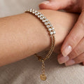 Elegant Rose Gold Double Row Crystal Bracelet
