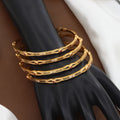 Gold Plated Sleek Bangle Set of 4 with Rubies