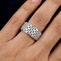 Dazzling 4-Row Baguette-Cut Cubic Zirconia Eternity Ring