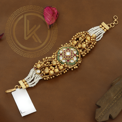 Buy Pearl & Gold Bead Antique Bracelet