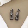 Antique Oxidised Silver Cylindrical Jhumka Earrings