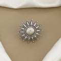 Oxidized Silver Sunburst Statement Ring