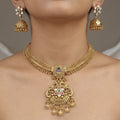 Multi-Strand Antique Gold Festive Wedding Necklace Set