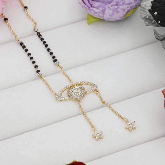 Saturn Design Daily Wear Gold Plated Mangalsutra