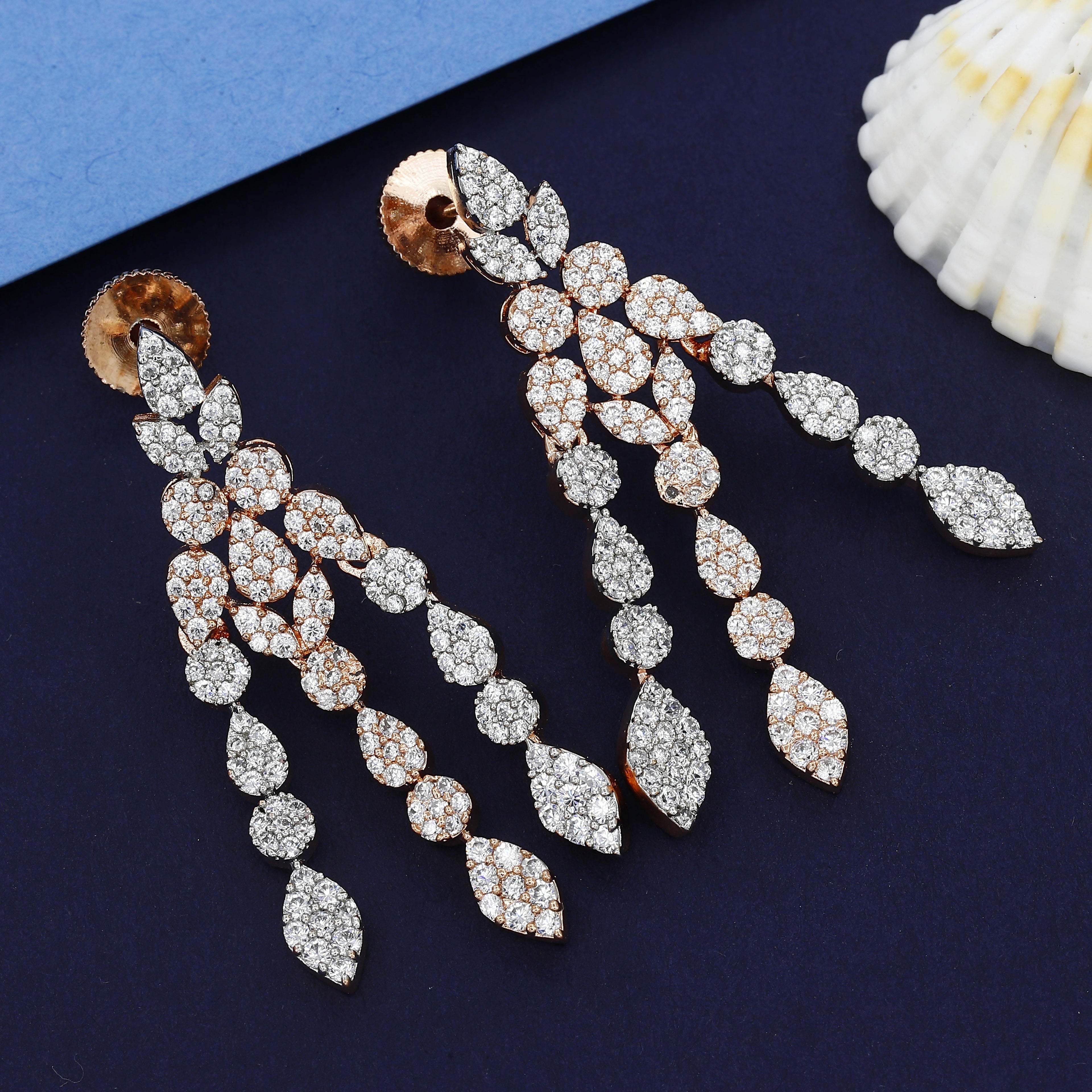 Big American Diamond Occasionwear Rosepolish Necklace