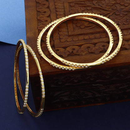 Silm Gold Plated Wedding Bangles