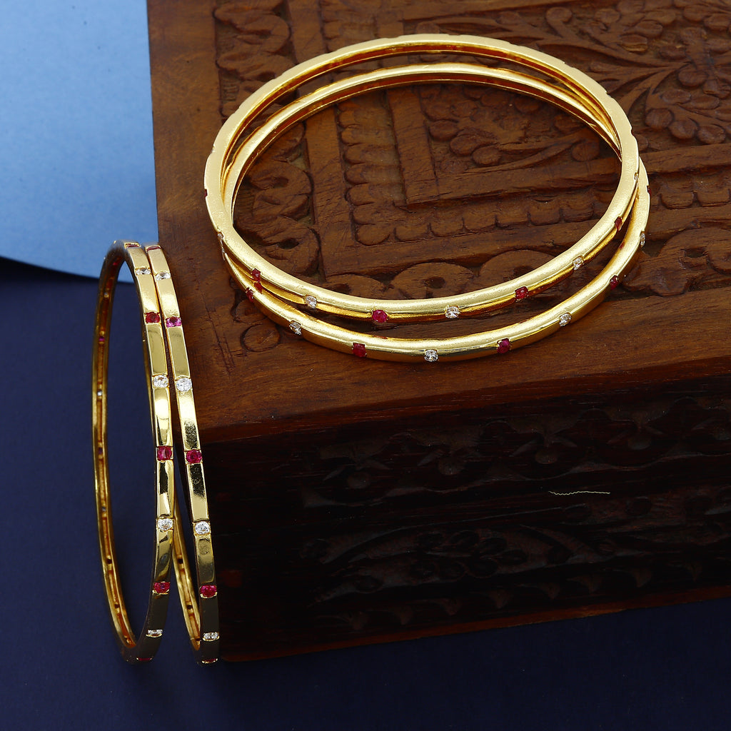 Silm Diamond Color Wedding Bangles