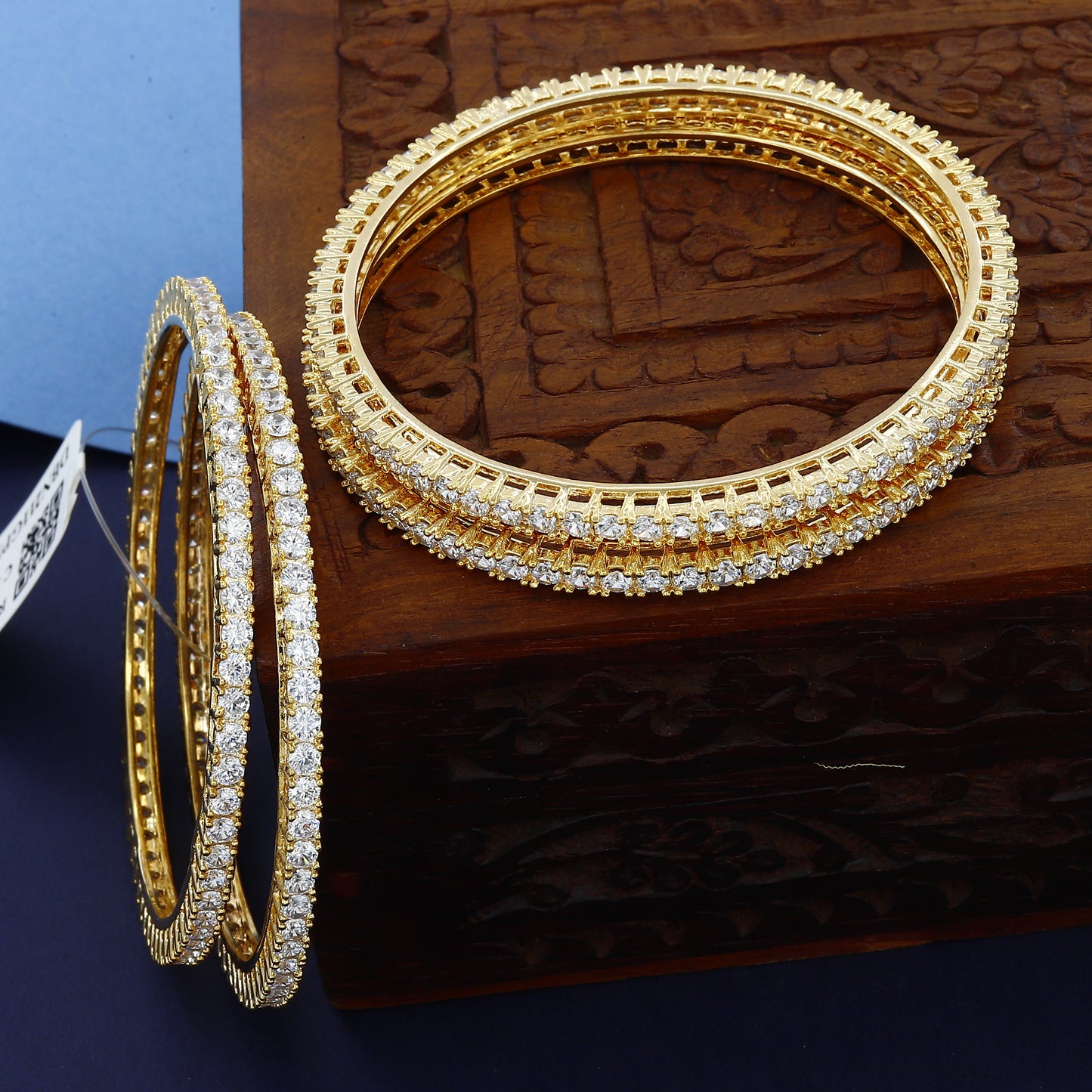 Big American Diamond Gold Plated Bangles